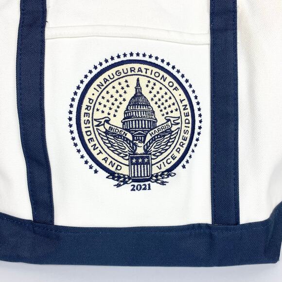 2021 Inauguration Biden Harris Tote Bag President Vice Seal Embroidered White - Picture 6 of 16